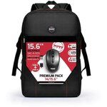 PORT DESIGNS Sac a dos pour PC Portable + Souris Sans Fil USB A & Type C - 15,6 - Noir