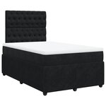 vidaXL Sommier à lattes de lit avec matelas Noir 120x200 cm Velours