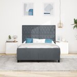 Cadre de lit vidaXL Gris foncé 140x200 cm Velours