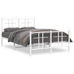 vidaXL Cadre de lit métal sans matelas et pied de lit blanc 120x190 cm