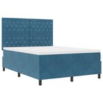 vidaXL Lit Box Spring avec Matelas Bleu Foncé 160x200 cm Velours