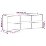 vidaXL Meuble TV mural avec lumières LED sonoma gris 130x31x45 cm