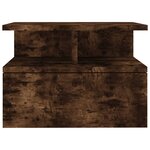 vidaXL Tables de chevet flottantes 2 Pièces Chêne fumé Bois d’ingénierie