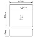 vidaXL Lavabo carré à trop-plein Gris clair mat 41x41 cm Céramique