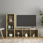 vidaXL Meubles TV 2 Pièces Chêne sonoma 107x35x37 cm Bois d'ingénierie