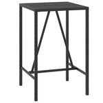 vidaXL Ensemble de bar de jardin 3 Pièces avec coussins noir poly rotin