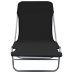 vidaXL Chaises longues pliables 2 Pièces Acier et tissu Noir