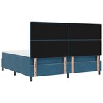 Lit à ressort vidaXL avec matelas et LED Bleu foncé 200x200 cm Velours