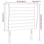 vidaXL Tête de lit avec oreilles Noir 93x23x118/128 cm Tissu