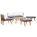 Salon de jardin meuble d'extérieur ensemble de mobilier 6 pièces bois d'acacia massif 02_0016977