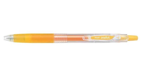 Roller Rétractable encre gel POP'LOL Pte 0,7 Trait 0,4 mm Jaune PILOT
