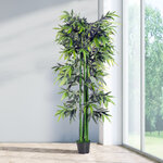Bambou artificiel XXL 1 80H m 1105 feuilles denses réalistes pot inclus noir vert