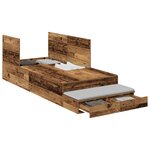 vidaXL Lit de rangement en vieux bois 100x200 cm