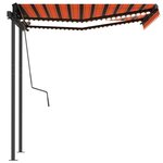 vidaXL Auvent automatique capteur de vent LED 3 5x2 5 m Orange marron
