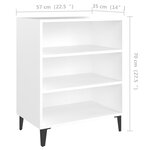 vidaXL Buffet blanc 57x35x70 cm bois d’ingénierie