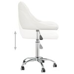 Chaise fauteuil siège pivotante de bureau informatique étude similicuir blanc 02_0024085