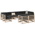 vidaXL Salon de jardin 9 Pièces avec coussins bois de pin massif