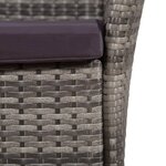 vidaXL Salon de jardin 7 Pièces avec coussins Résine tressée Gris