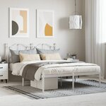 vidaXL Cadre de lit métal sans matelas et tête de lit blanc 140x200 cm