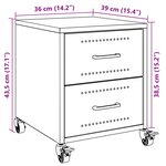 vidaXL Table de chevet blanc 36x39x43 5 cm acier
