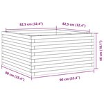 vidaXL Jardinière cire marron 90x90x46 cm bois de pin massif