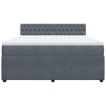 vidaXL Sommier à lattes de lit et matelas Gris foncé 180x200cm Velours