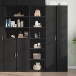 vidaXL Buffet haut noir 45x41x185 cm bois d'ingénierie