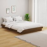 vidaXL Cadre de lit Marron miel Bois massif 135x190 cm Double
