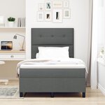 vidaXL Lit à Sommier avec Matelas et LED Gris Foncé 120x190 cm en Tissu
