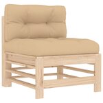 vidaXL Salon de jardin 3 Pièces avec coussins bois massif