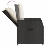 vidaXL Ensemble à manger de jardin coussins 7Pièces Noir Résine tressée