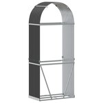 vidaXL Porte-bûches anthracite 80x45x190 cm acier galvanisé