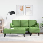 Canapé de jardin vidaXL avec banc et coussins en velours vert clair en L