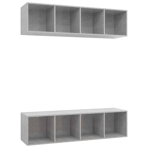 vidaXL Meubles TV muraux 2 Pièces Gris béton Aggloméré