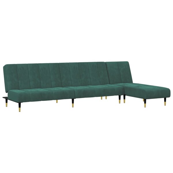 vidaXL Ensemble de canapés 2 Pièces vert foncé velours