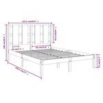 vidaXL Cadre de lit bois massif 120x190 cm petit double
