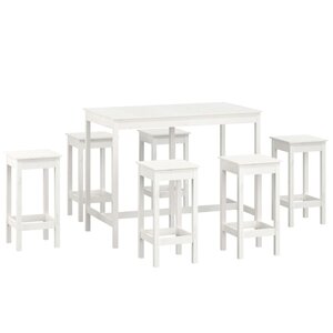 vidaXL Ensemble de bar 7 Pièces Blanc Bois de pin massif