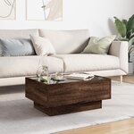 vidaXL Table basse avec LED chêne marron 70x50x30 cm bois d'ingénierie