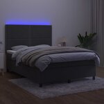 vidaXL Sommier à lattes de lit matelas et LED Gris foncé 140x200 cm