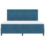 Lit Box Spring vidaXL avec Matelas Bleu Foncé 200x200 cm Velours