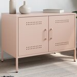 vidaXL Meuble TV rose 68x39x50 5 cm acier