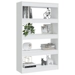 vidaXL Bibliothèque/Cloison blanc 80x30x135 cm bois d'ingénierie