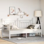 Lit jour vidaXL avec lit gigogne blanc 100x200 cm en acier