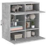 vidaXL Meuble TV mural avec lumières LED gris béton 58 5x30x60 5 cm