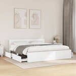 vidaXL Cadre de lit avec tête de lit sans matelas blanc 200x200 cm