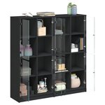 vidaXL Bibliothèque avec portes noir 136x37x142 cm bois d'ingénierie