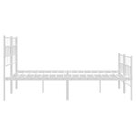 vidaXL Cadre de lit métal sans matelas et pied de lit blanc 140x200 cm