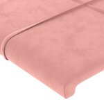 vidaXL Tête de lit avec oreilles Rose 183x23x118/128 cm Velours
