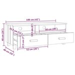vidaXL Meuble TV HAMAR Blanc 106x40x40 cm Bois massif de pin