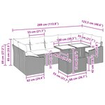 vidaXL Ensemble de canapé de jardin 8 pièces avec coussins gris en poly rattan